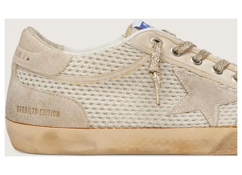 Golden Goose Women’S Super-Star Lab In Mesh With Beige Suede Star (GWF00942.F007634.15798) (4)