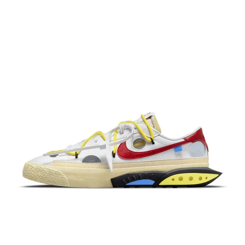 Nike x Off-White Blazer Low “White/University Red-Opti Yellow-Fossil” (DH7863-100)