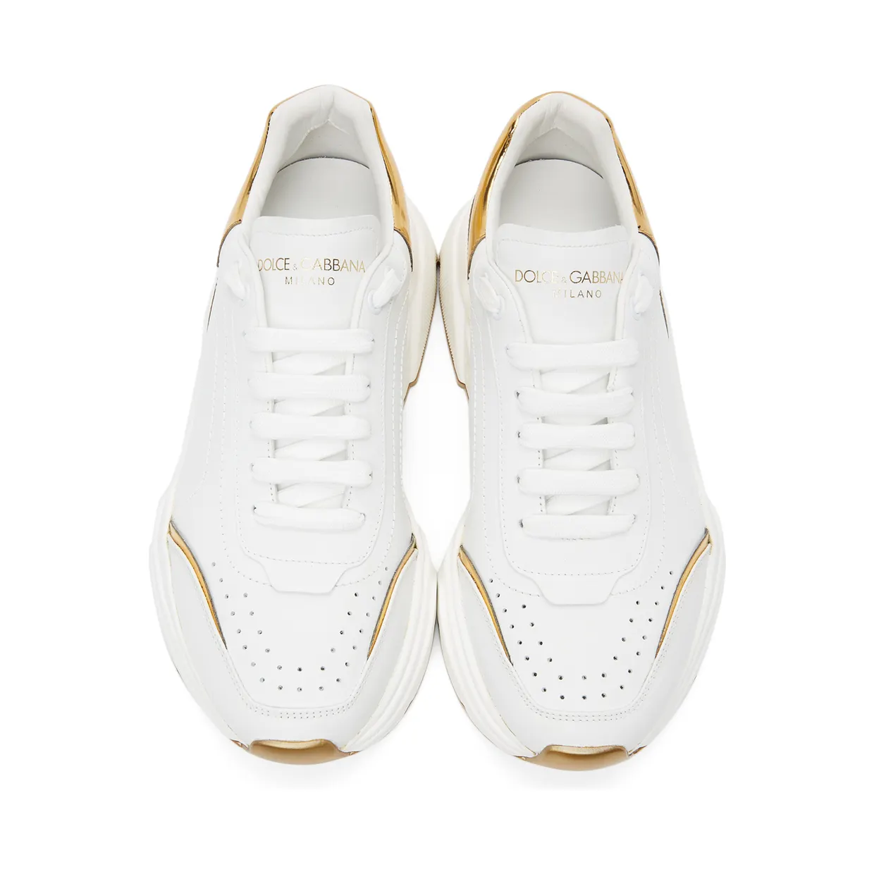 Dolce & Gabbana White & Gold Daymaster Low Sneakers (CS1791 AX588) (5)