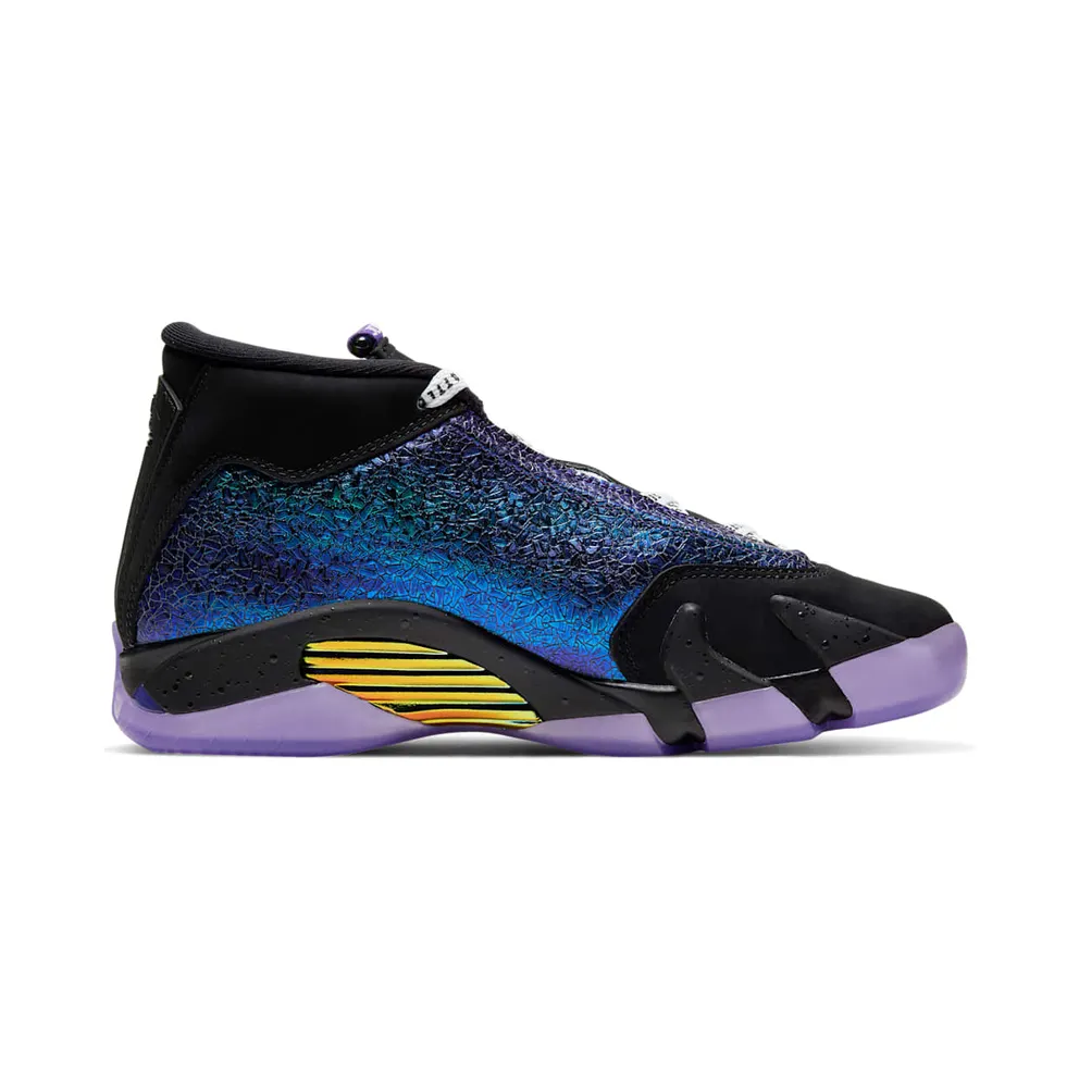 Jordan 14 Retro Doernbecher (2019) (GS) Black/Court Purple-Multi-Color-White (CV2470-001)
