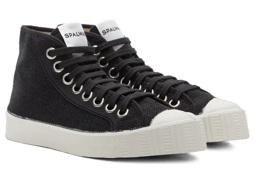 Spalwart Black Linen Special Mid Sneakers (34051109999) (4)