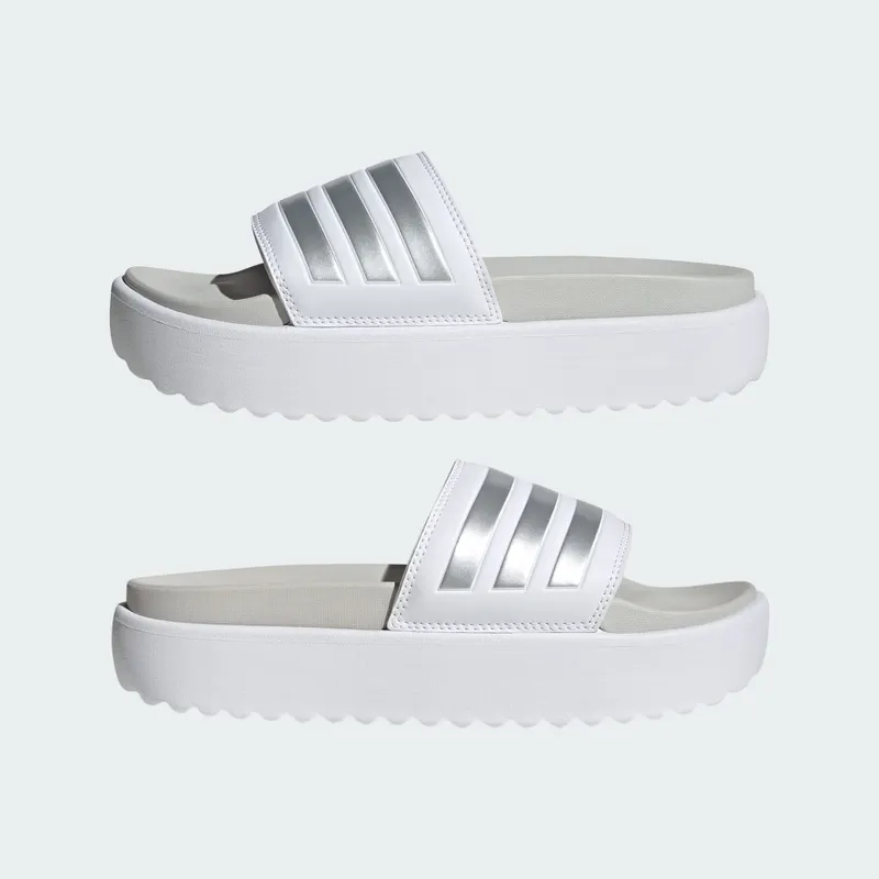 Adidas adilette Platform Slides Cloud White / Zero Metalic / Grey One (IE9703)