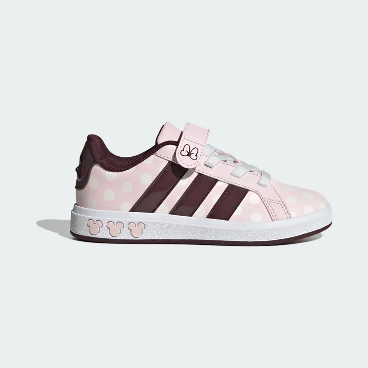 adidas Disney Minnie Mouse Grand Court “Clear Pink / Aurora Ruby / Chalk White” (JR8133)