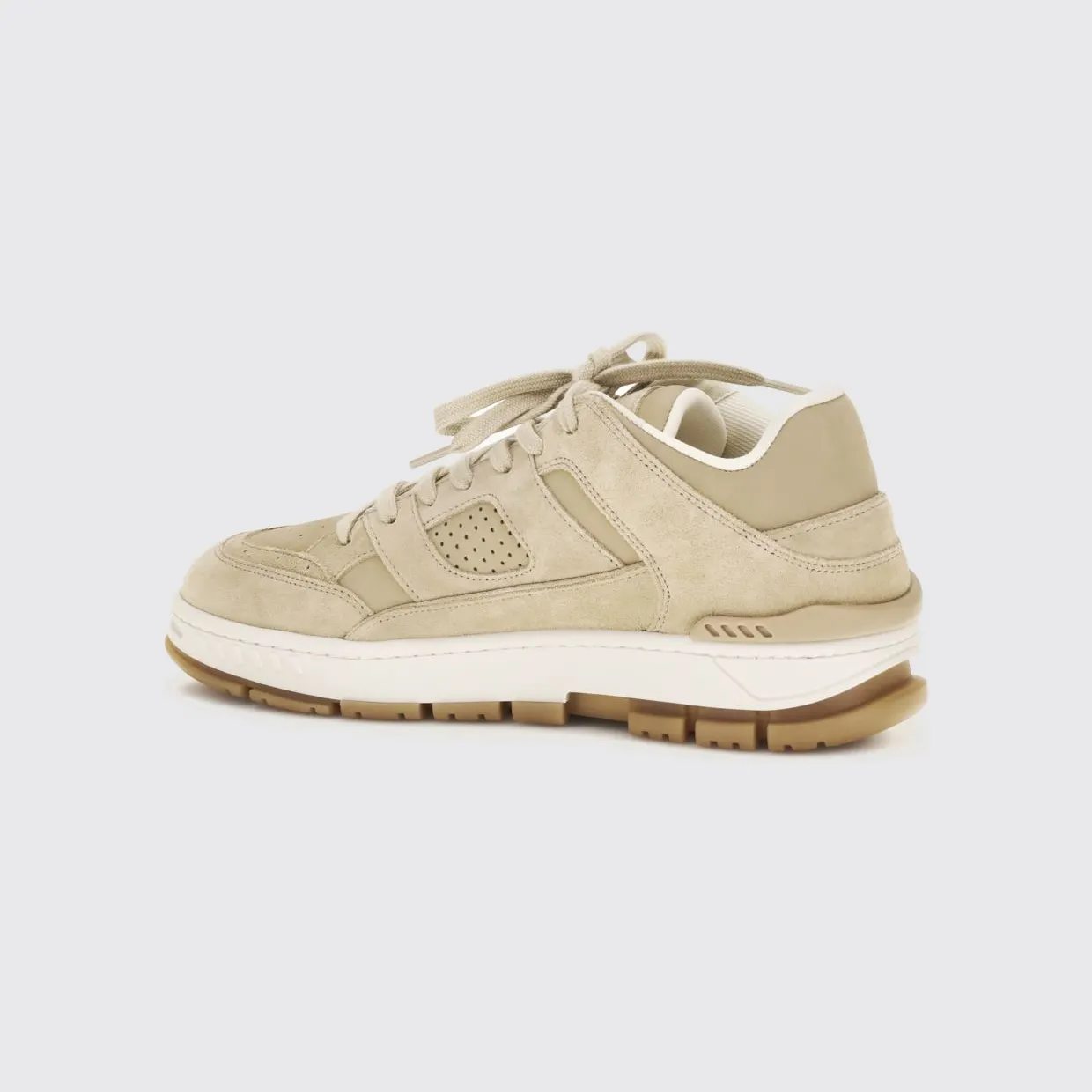 Axel Arigato Area Lo Sneakers in Smooth Calf Leather and Suede Beige (F4011004) (2)