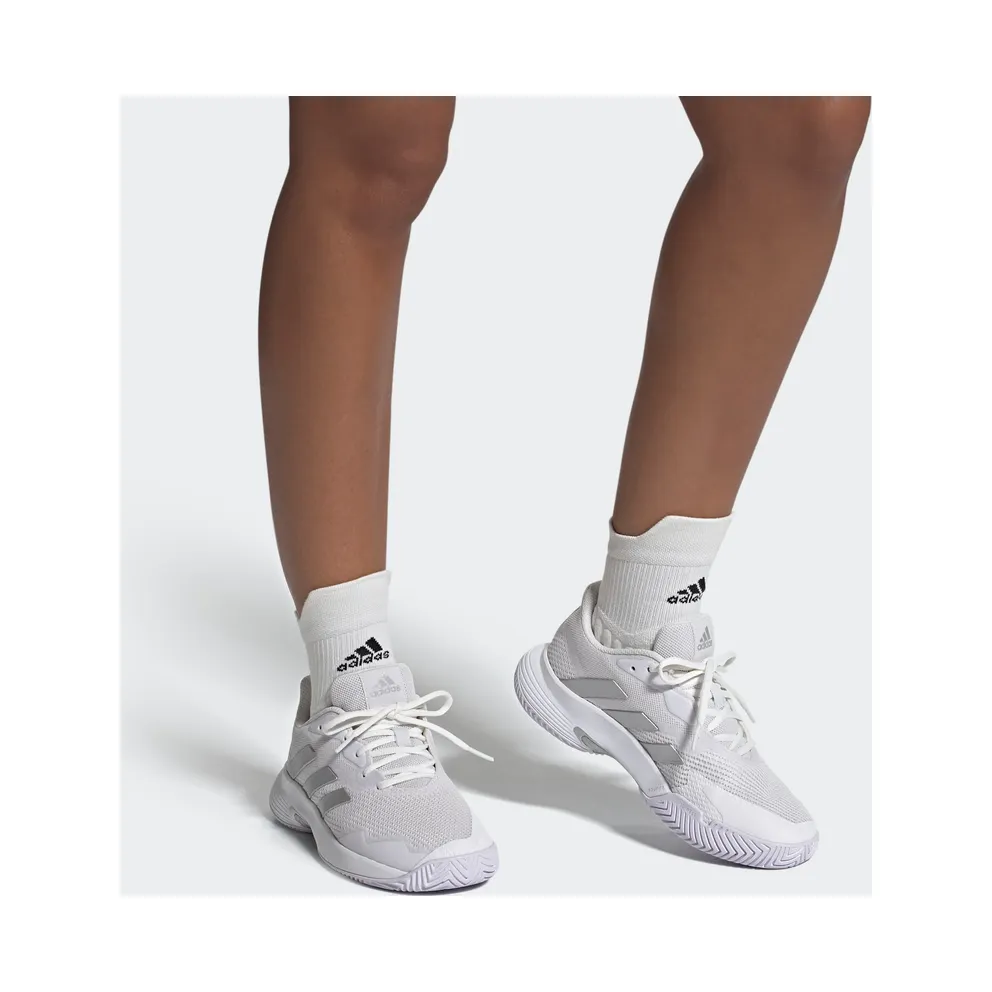Adidas Courtjam Control Tennis Shoes Cloud White / Silver Metallic / Cloud White (GY1334)
