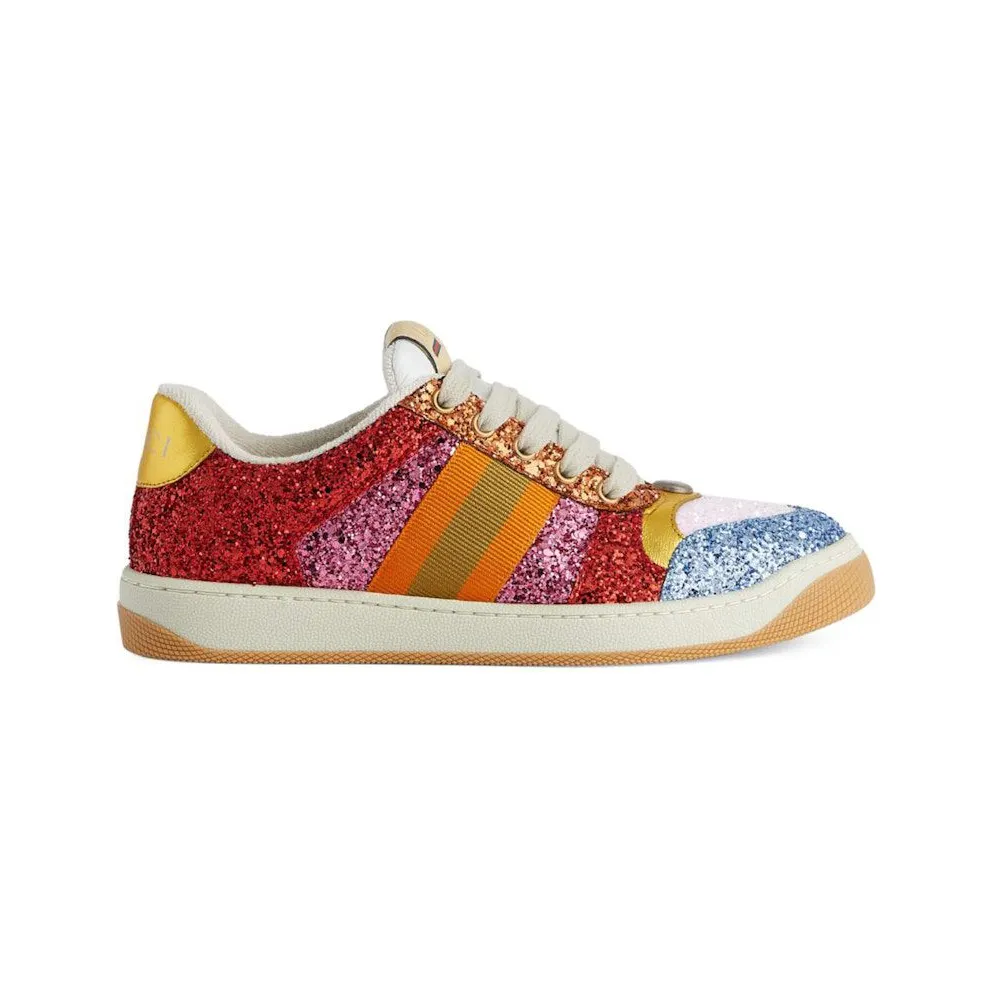 Gucci Glitter-Embellished Screener Sneakers Multi (710534 FAKUU 4942)