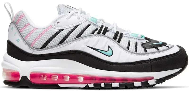 Nike Air Max 98 South Beach (W) Pure Platinum/Black-Pink Blast-Aurora Green (AH6799-065)