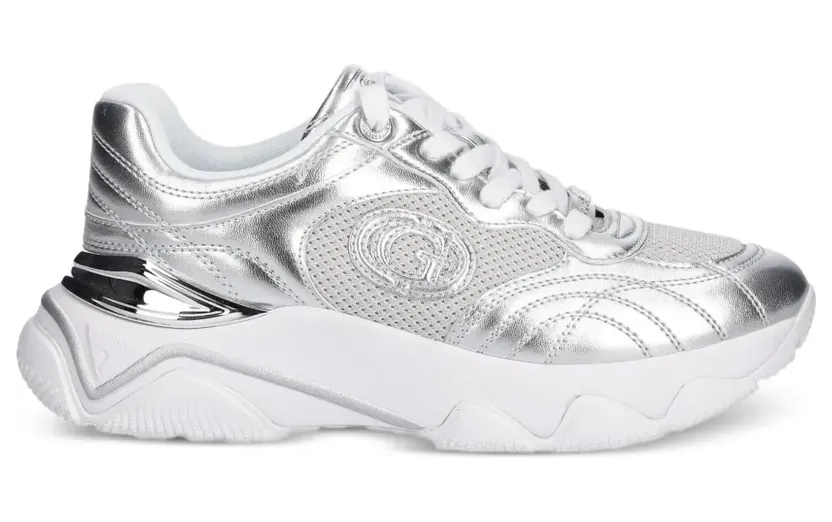 Guess Usa Low-top met geperforeerde details en logo “Silver” (FLFMRZELE12SILVE)