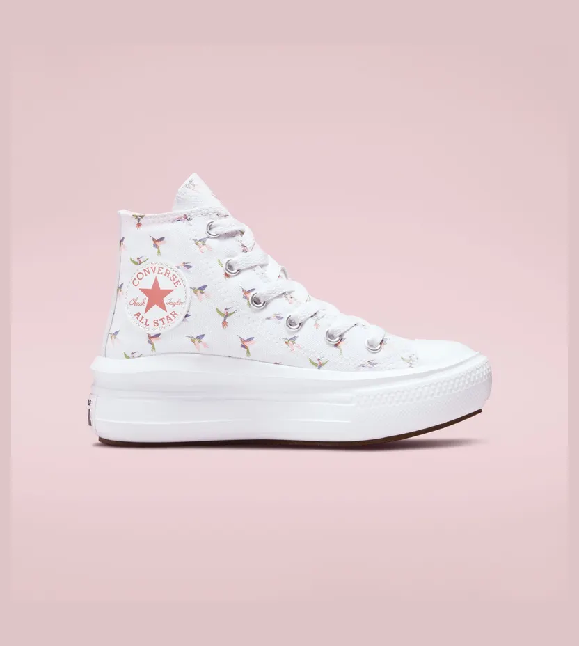 Converse Chuck Taylor All Star Move Platform Hummingbirds Wit/rust Pink (A01023C)