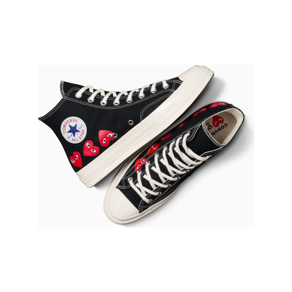 Converse X Comme Des Garcons Play Chuck 70 Multi Heart Black High Risk Red Egret (A08147C)