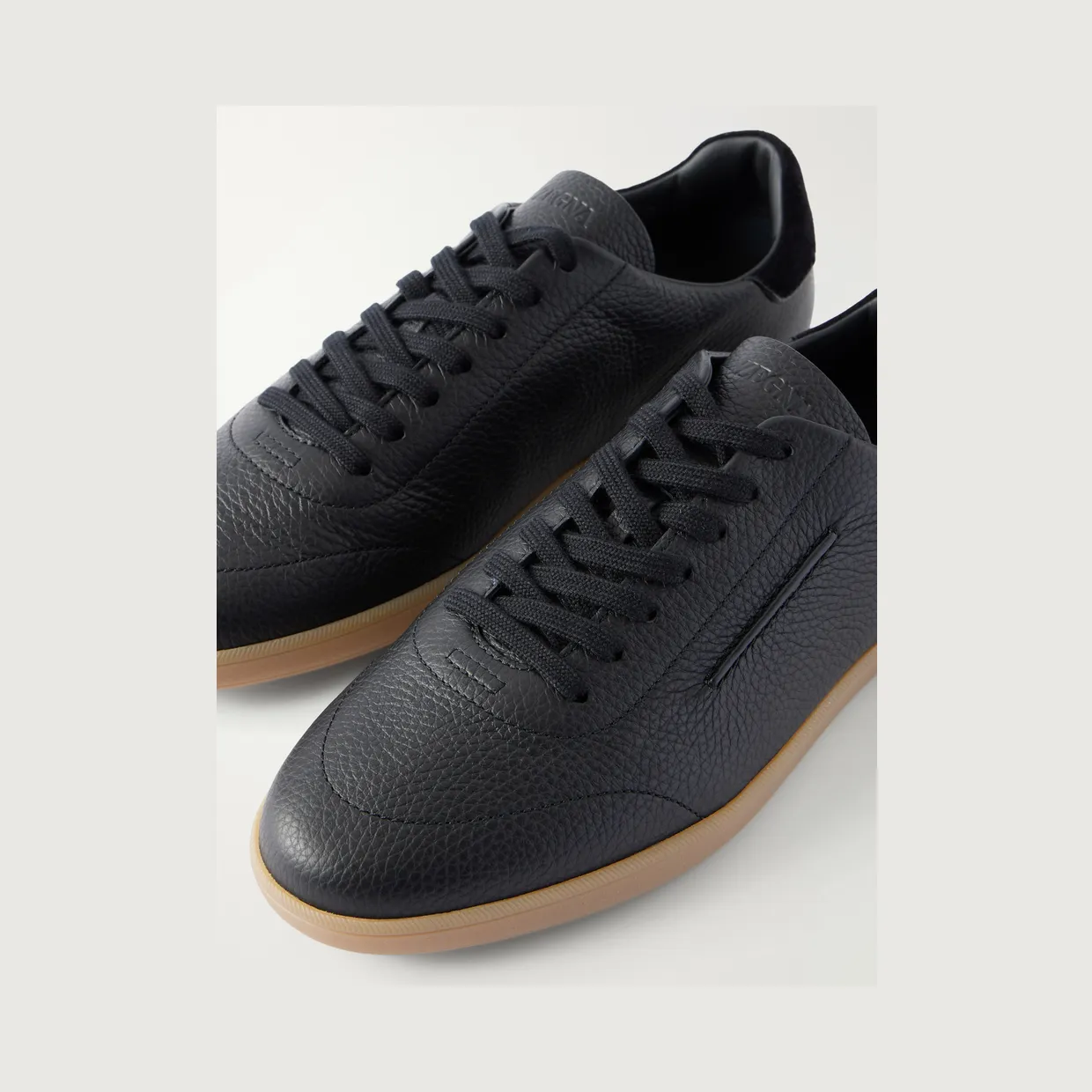 Zegna 232 Full-Grain Leather Sneakers Black (LHCVN) (5)