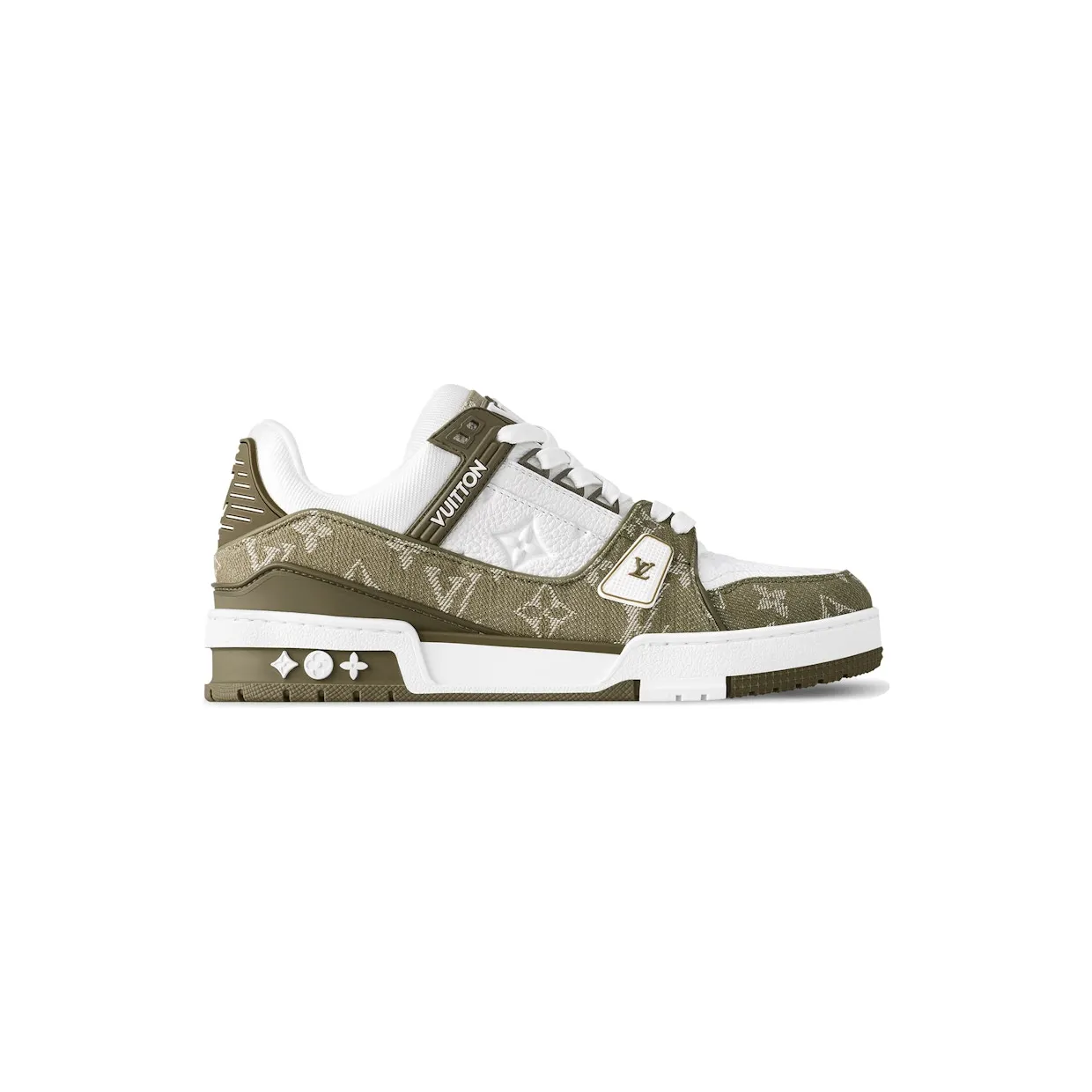 Louis Vuitton LV Trainer Khaki Green Monogram Denim (1AIKMZ)