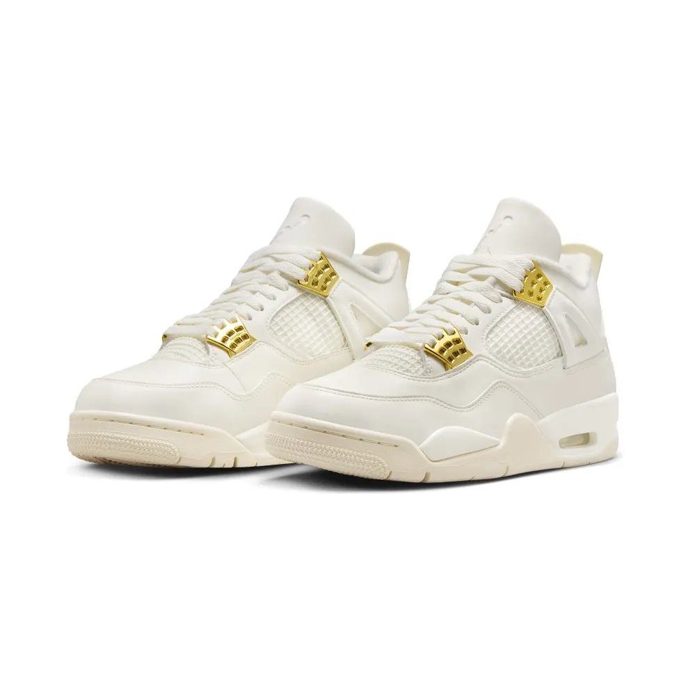 Air Jordan 4 Retro ‘White and Gold’ Sail/Black/Metallic Gold (AQ9129-170)