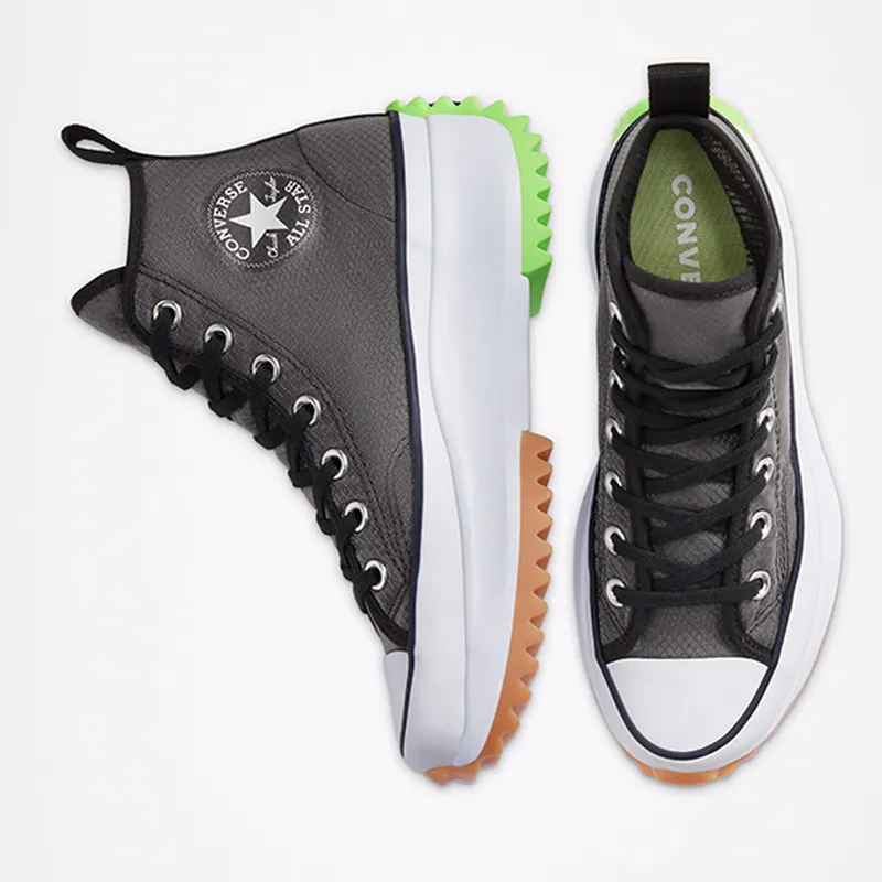 Converse Run Star Hike High Concrete Heat Black Black/White-Ghost Green (167852C)