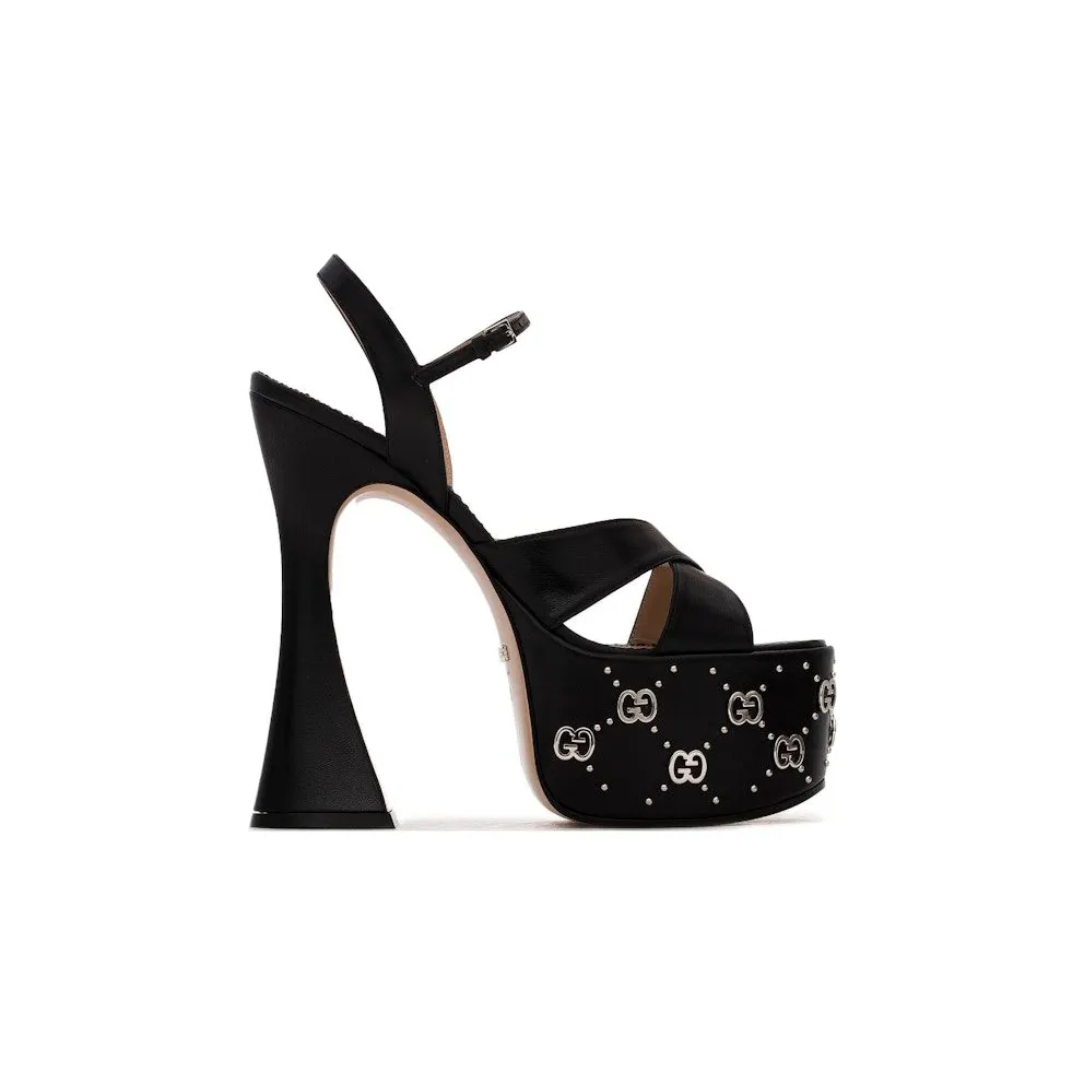 Gucci Interlocking G Studs Sandals Black (719843 C9D00 1000)