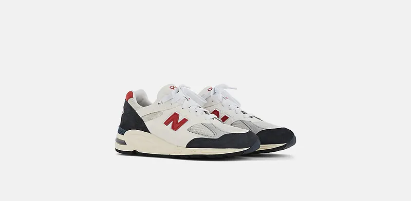 New Balance Off-White & Navy 990V2 (M990TA2)
