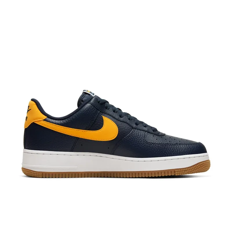 Nike Air Force 1 Low Michigan Obsidian/White-Gum Medium Brown-University Gold (CI0057-400)