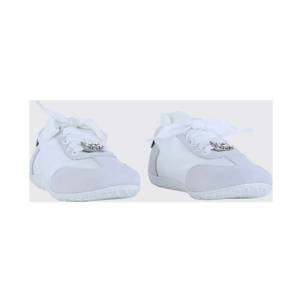 Roger Vivier Viv Low Leather and Fabric with Jewel Buckle White 1 (RVW79342810TNM89JH)