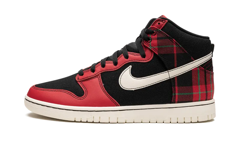 Nike Dunk High “Plaid – Black/Red” (DV0826-001)