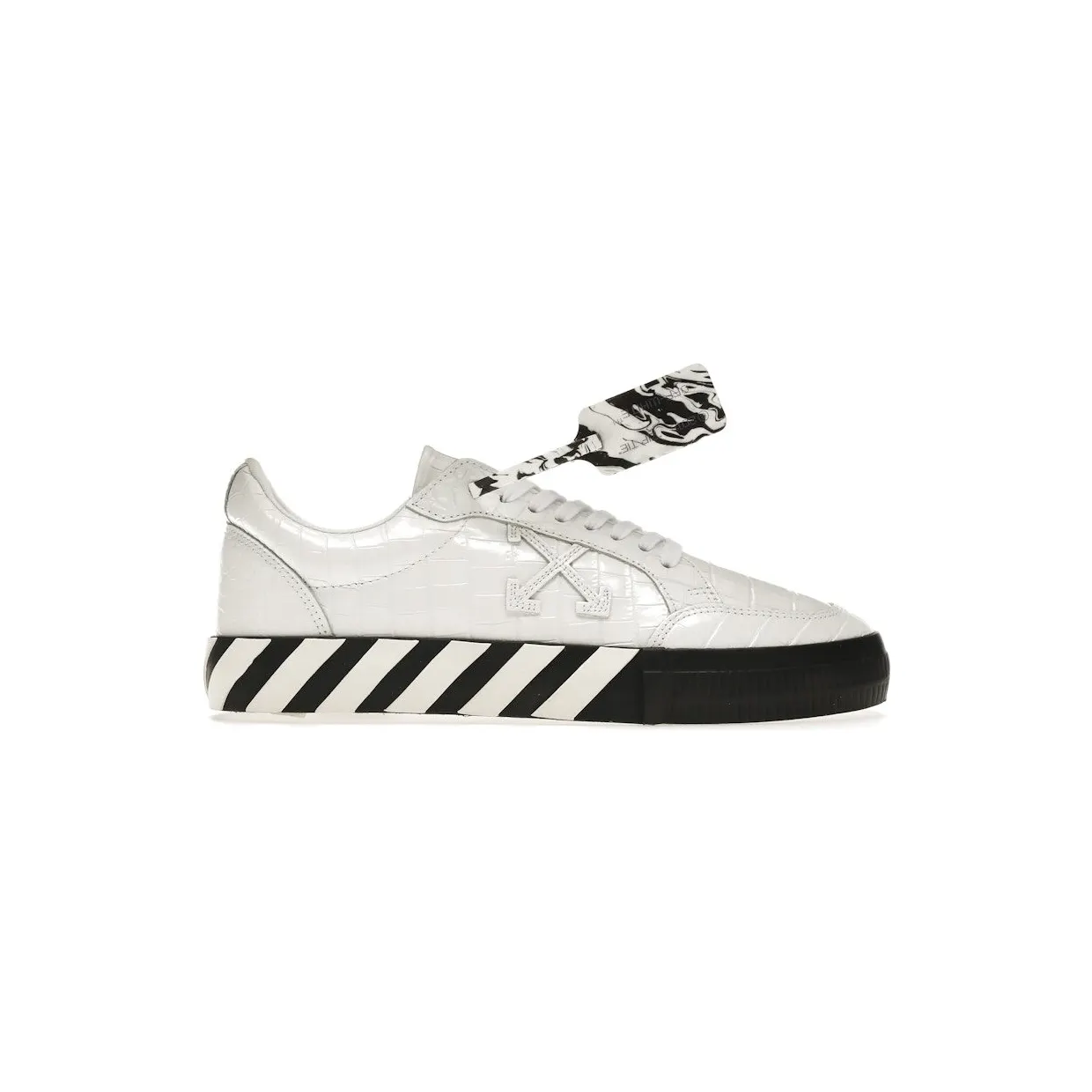 OFF-WHITE Vulc Low Croco Leather White Black (OMIA085F21LEA0090101)