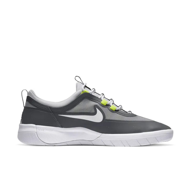 Nike SB Nyjah Free 2 Grey Neon Smoke Grey/Light Solar Flare Heather-Photon Dust-White (BV2078-003)