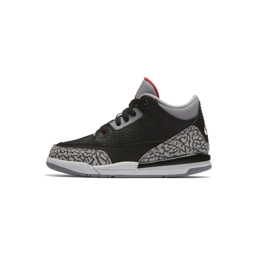 Jordan 3 Retro Black Cement 2018 (PS) Black/Fire Red-Cement Grey-White (429487-021)