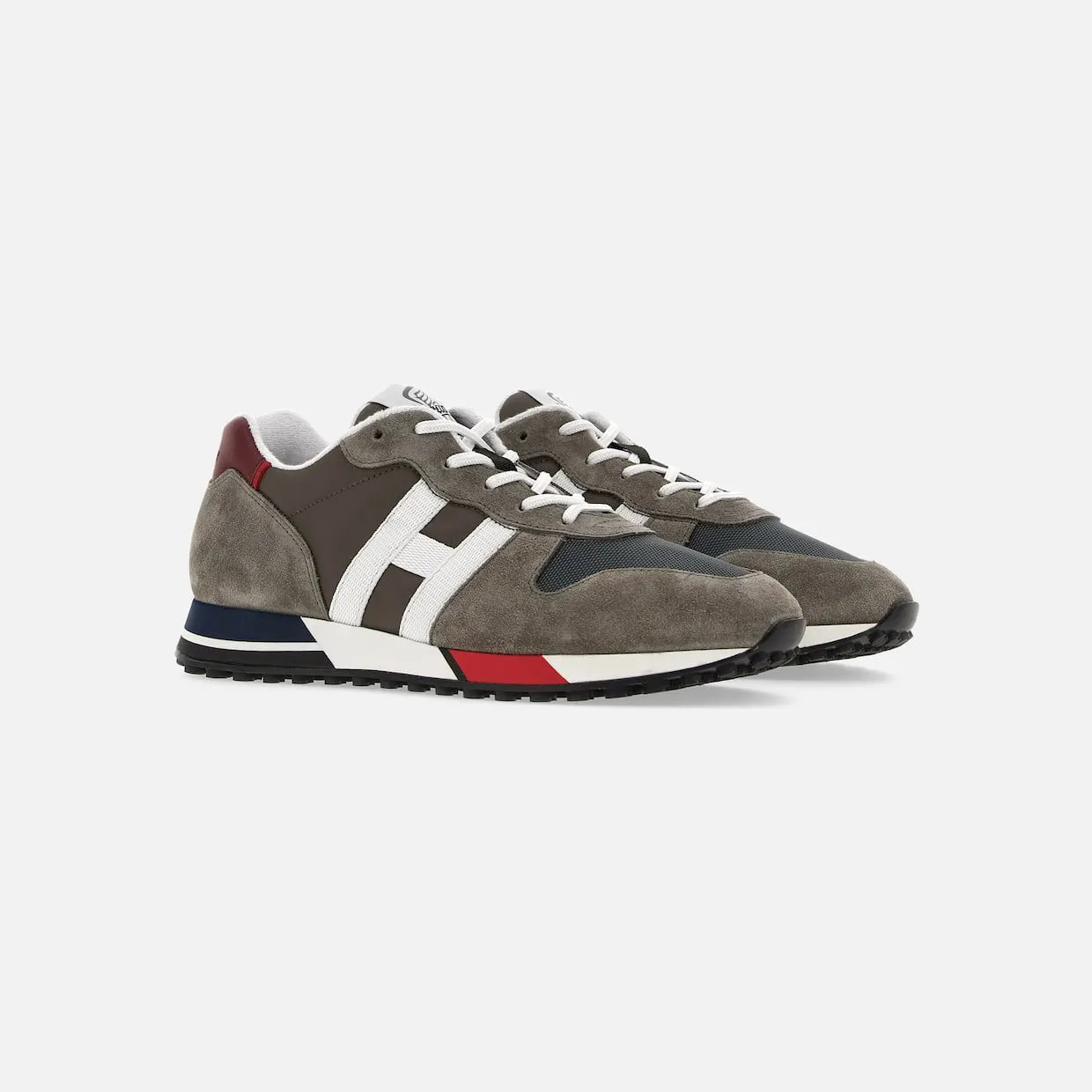Sneakers Hogan H383 Grey Burgundy White (HXM3830AN51MLA0YFF)
