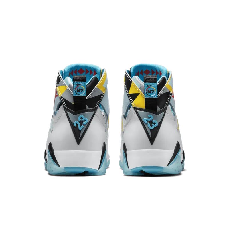 Jordan 7 Retro N7 White/Ice Cube Blue-Dark Turquoise-Black (744804-144)