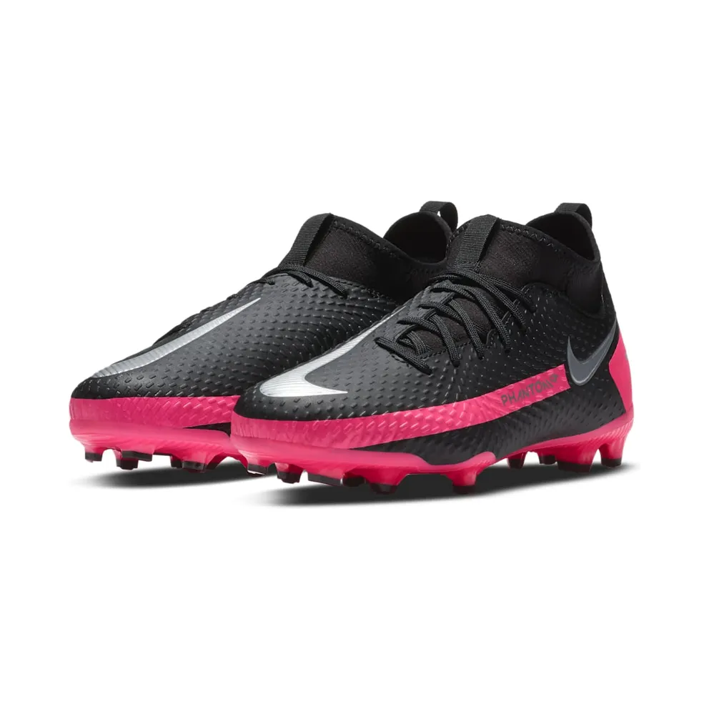 Nike Phantom GT Academy DF MG Black Pink Blast (Kids) Black/Pink Blast-Metallic Silver (CW6694-006)