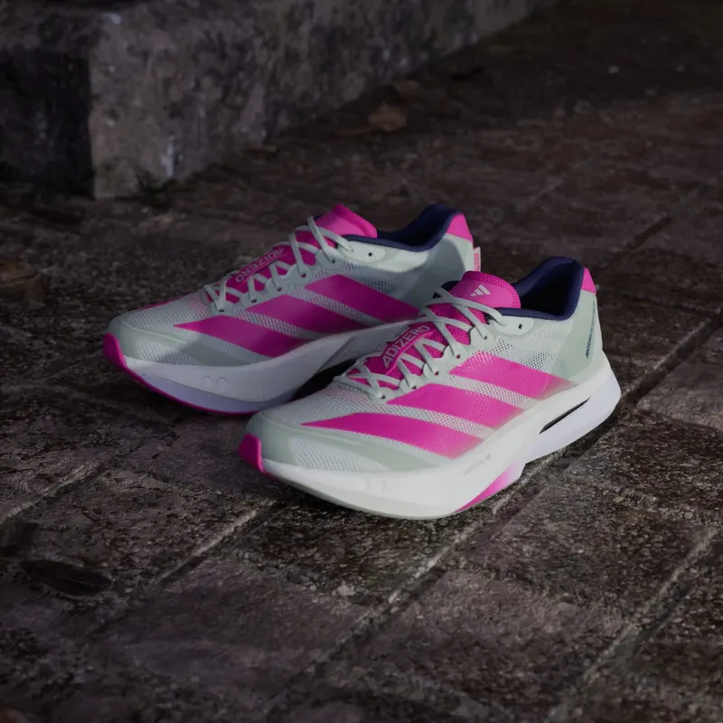 Adidas Adizero Boston 13 Linen Green / Shock Pink / Dark Blue (JR4998)