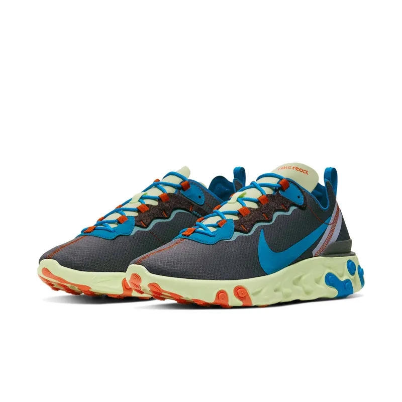 Nike React Element 55 Volt Dark Grey Photo Blue Volt/Dark Grey-Photo Blue-Blue Stardust (CT1142-700)