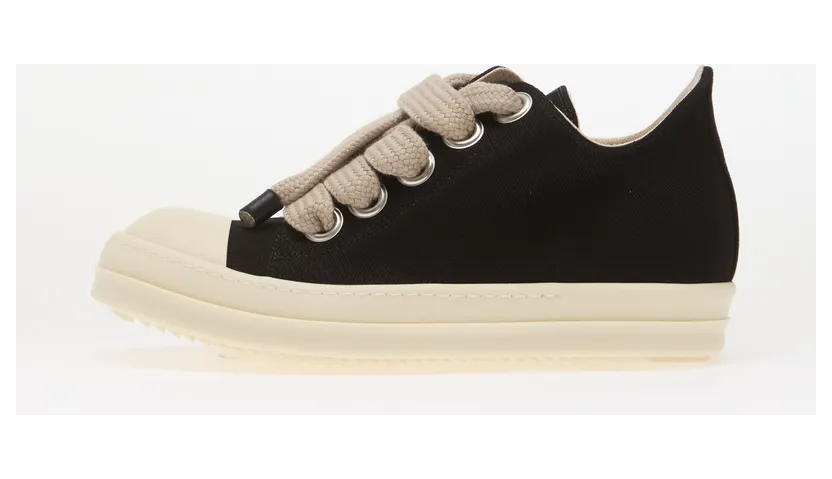 Rick Owens DRKSHDW Denim – Jumbolace Low Sneaks Black / Milk / Milk