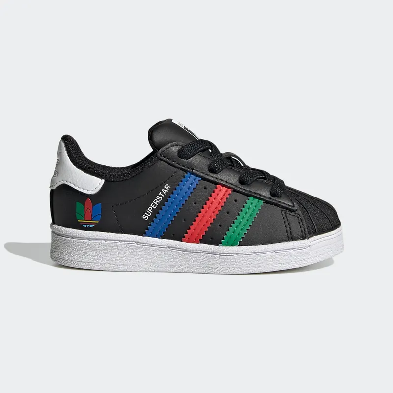 Adidas Superstar Infant ‘Colorful Stripes – Core Black’ Core Black/Green/Cloud White (FW5239)