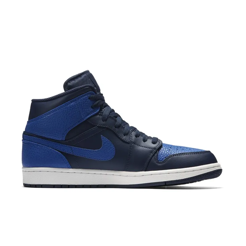 Jordan 1 Mid Obsidian Game Royal Obsidian/Game Royal-Summit White (554724-412)