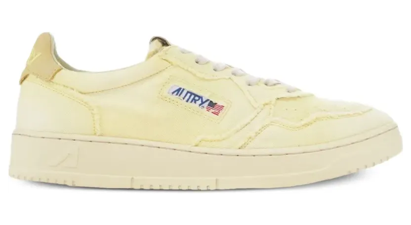 Autry Ausgefranste Medalist Low Sneakers – Gelb (AULMDC05)