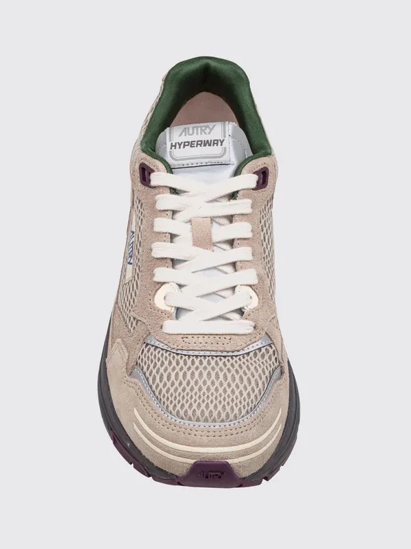 Autry Hyperway Low-Top in Leather, Suede and Mesh Brown (HYLMCI07)