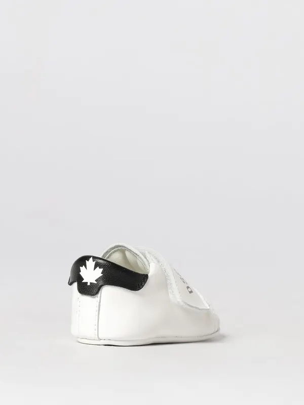 Dsquared2 Kid’s Low-Top Lambskin Leather Sneakers with Velcro Strap White (8260101) (2)