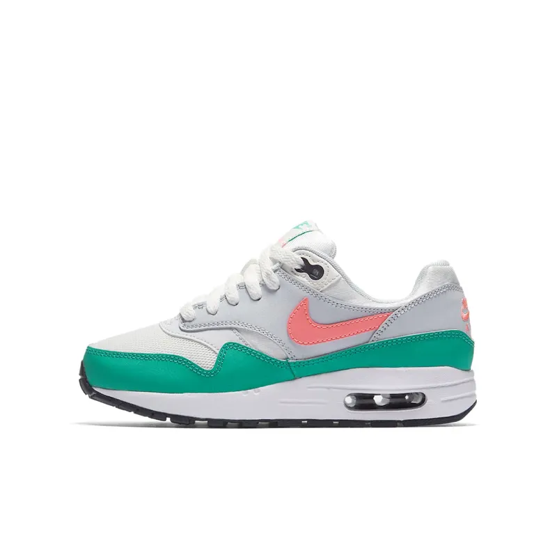 Nike Air Max 1 South Beach (GS) Summit White/Kinetic Green-Pure Platinum-Sunset Pulse (807602-105)