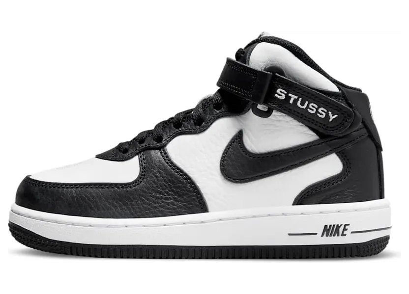 Nike Air Force 1 Mid Stussy Light Bone Black (DN4158-002)