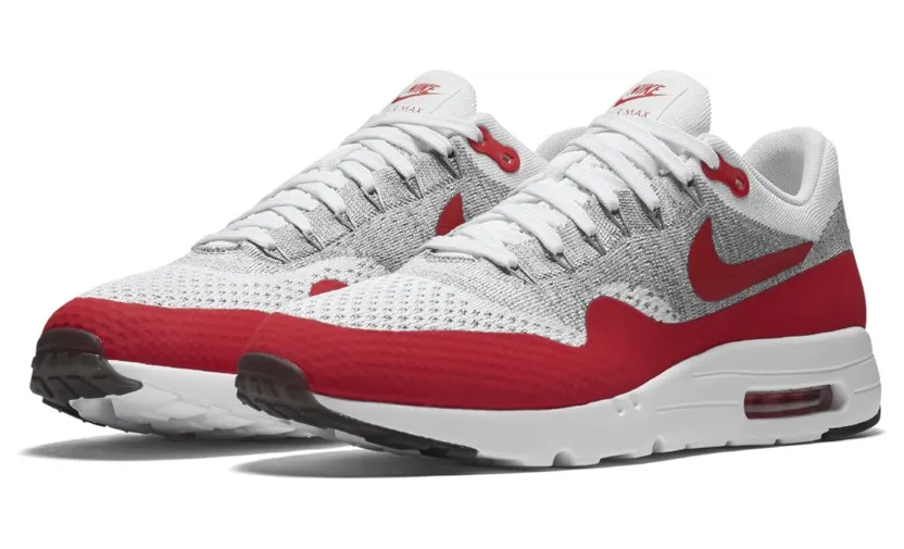 Nike Air Max 1 Ultra Flyknit White University Red (843384-101)