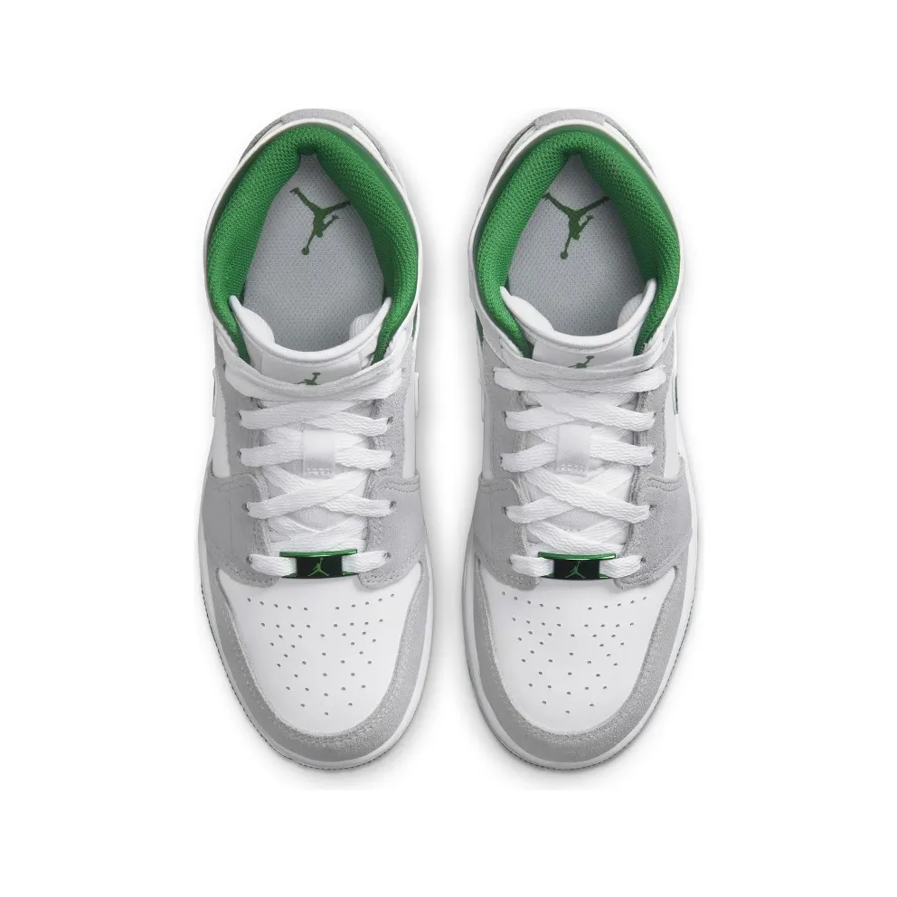 Air Jordan 1 Mid SE White Pine Green Smoke Grey (GS) (DC7248-103)