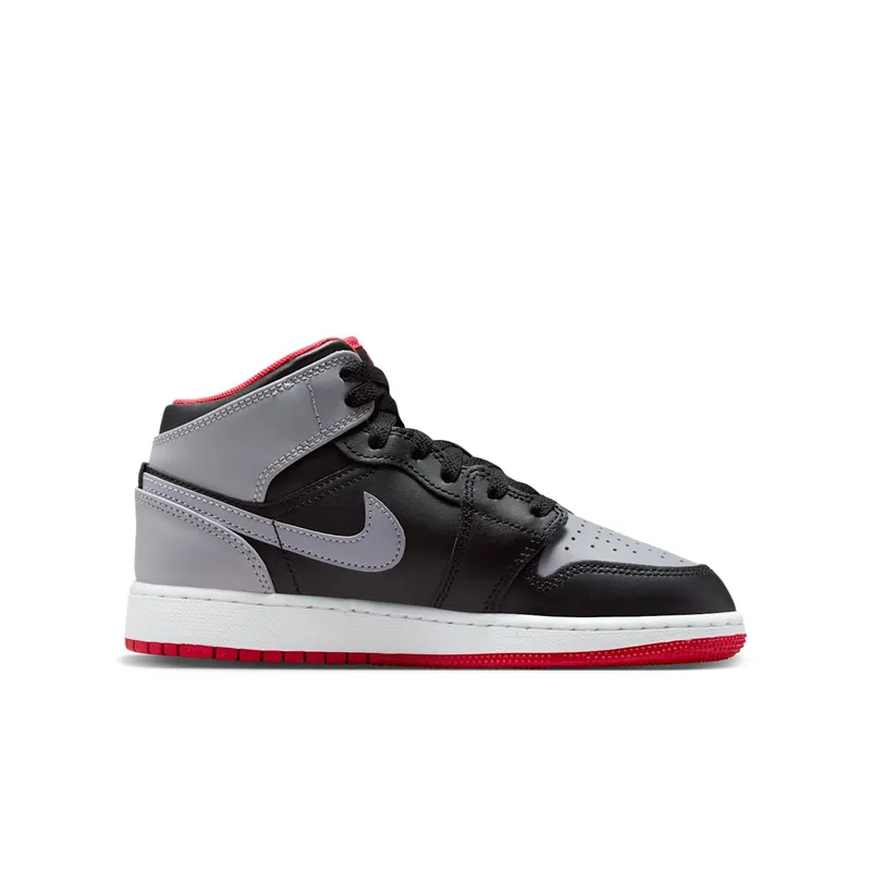 AIR Jordan 1 MID GS “Black Grey Red” (DQ8423-006)