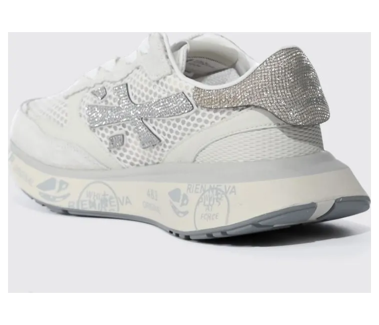 Premiata Lauryn Suede and Mesh Sneakers White (LAURYN8186) (2)