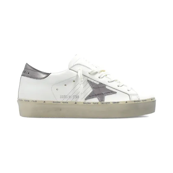 Golden Goose Hi Star Laminated Crocco White Grey Lillac