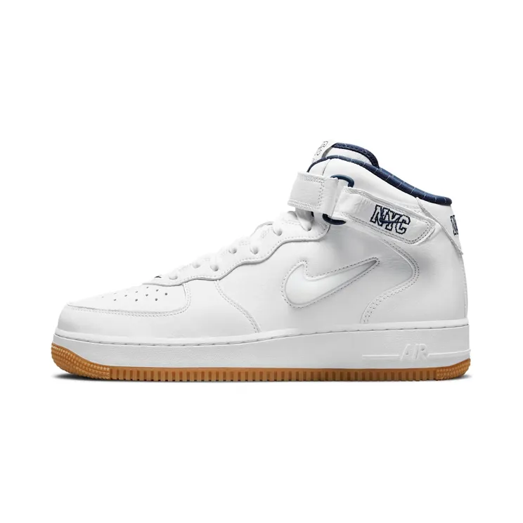 Nike Air Force 1 Mid NYC White – “White / Midnight Navy / Gum Yellow” (DH5622-100)