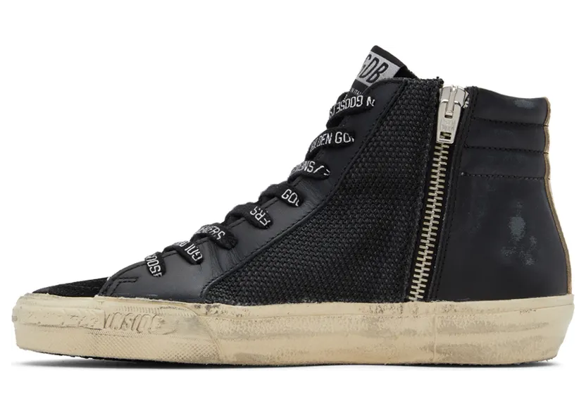 Golden Goose SSENSE Exclusive Black & Gold Slide Sneakers (F00116.F001886.90200) (3)
