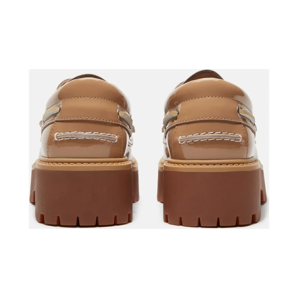 Timberland Stone Street Platform Boat Shoe Beige Patent Leather (TB0A2GVF-AKJ)