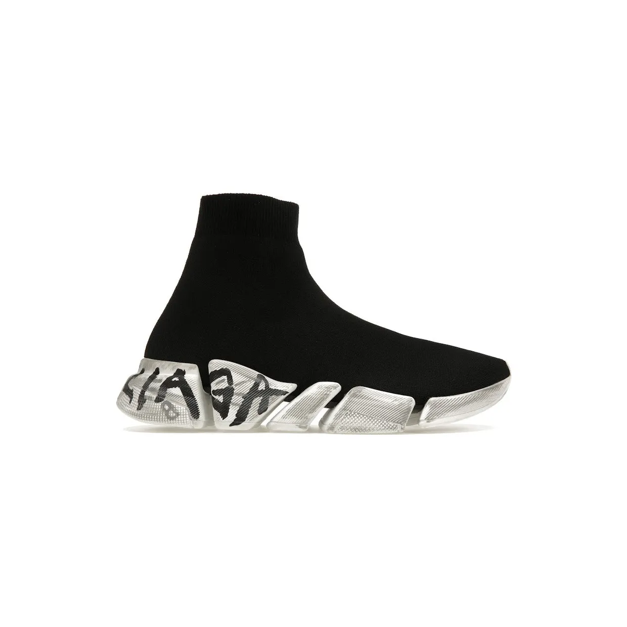 Balenciaga Speed 2.0 Graffiti Recycled Knit Black White (617239W2DD41091)