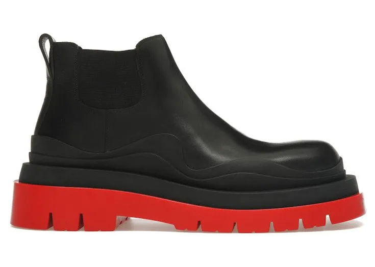 Bottega Veneta Tire Ankle Chelsea Boot Black Red (630300VBS501028)