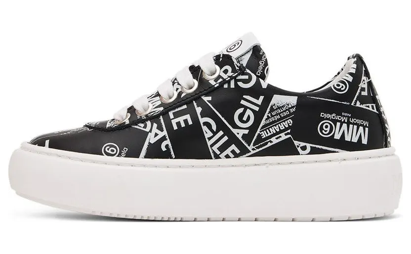 MM6 Maison Margiela Kids Black Fragile Logo Sneakers (72072) (3)